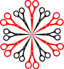 Scissor as Snowflake Logo Design