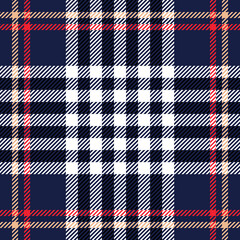 Fototapeta premium Blue checkered plaid pattern. Gingham inspired design for pillows, shirts, dresses, tablecloth etc. 