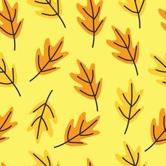 Seamless pattern cute leaves for autumn wallpaper. fabric print, textile, gift wrapping paper