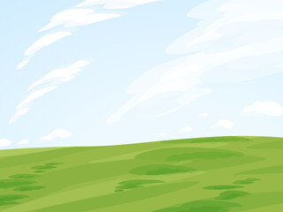 Obraz na płótnie Canvas シンプルな草原の風景イラスト