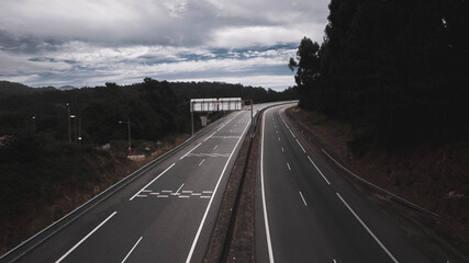 highway with a cloudy day