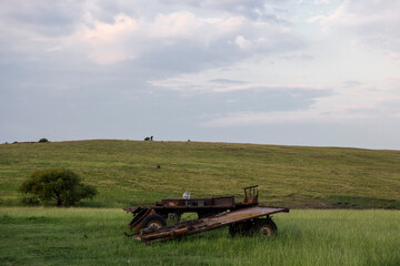 Fototapeta na wymiar A farm where people hike in the Free State in South Africa