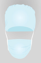 Surgery mask and hat. vector