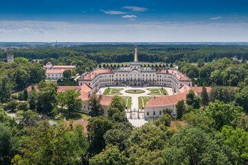 Fototapeta na wymiar Eszterhazy Castle aerial photo in Fertod