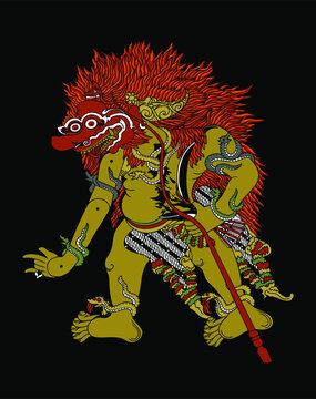 the illustration wayang buto geni awesome