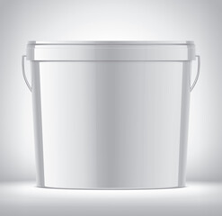 Plastic Bucket on Background. 