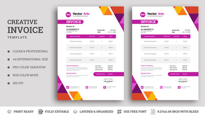 Invoice minimal design template. Bill form business invoice accounting design. Invoice design template