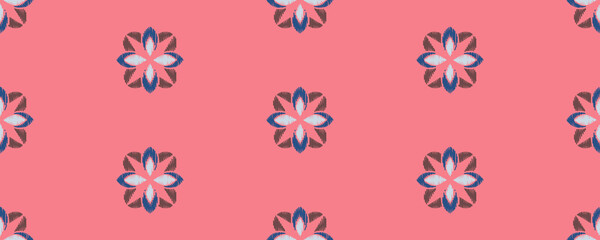 Ikat striped colorful on color background. Etnic aztec design seamless pattern.