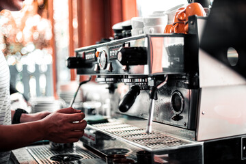 espresso machine pouring coffee