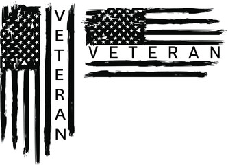 American veteran flag, brush stroke flag  EPS 10 - obrazy, fototapety, plakaty