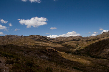 Mountain landscape of highland and meadows