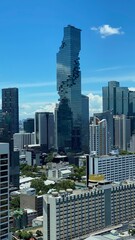 Fototapeta na wymiar Bangkok city skyline from high angle viewpoint