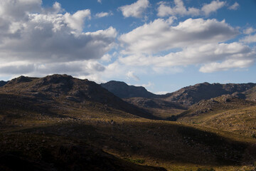Mountain landscape of highland and meadows