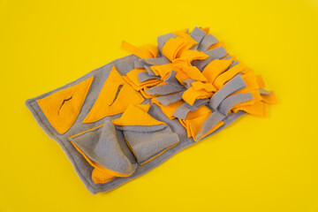 soft washable textile training snuffle mat for nose work for pet. Intellectual games with pet