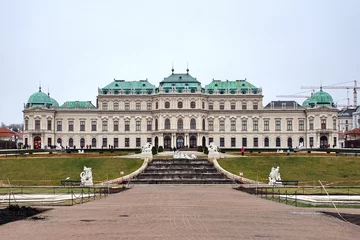 Deurstickers Beautiful view of famous Belvedere Palace summer residence for Prince Eugene of Savoy, in Vienna capital of Habsburg Empire. © otmman