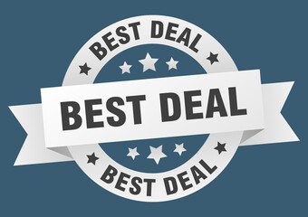 Obraz premium best deal round ribbon isolated label. best deal sign
