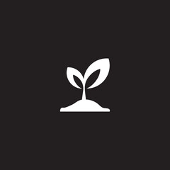 Plant and pot icon template. Vector illustration