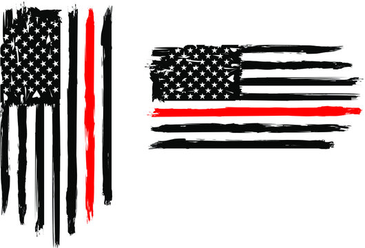 Firefighter Flag, EPS 10, Fire, Department, USA, Flag,	
