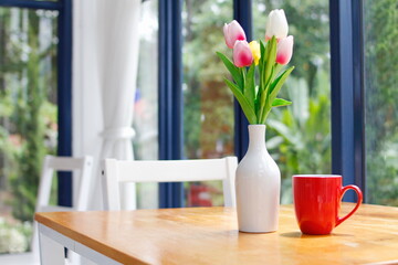 tulips in a vase