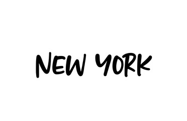 New York city handwritten typography word text hand lettering. Modern calligraphy text. Black color