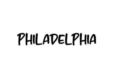 Philadelphia city handwritten typography word text hand lettering. Modern calligraphy text. Black color