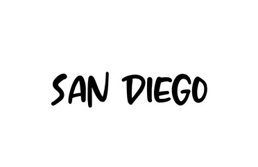 San Diego city handwritten typography word text hand lettering. Modern calligraphy text. Black color