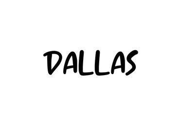 Dallas city handwritten typography word text hand lettering. Modern calligraphy text. Black color