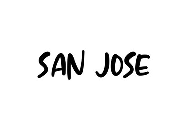 San Jose city handwritten typography word text hand lettering. Modern calligraphy text. Black color