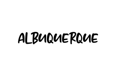Albuquerque city handwritten typography word text hand lettering. Modern calligraphy text. Black color