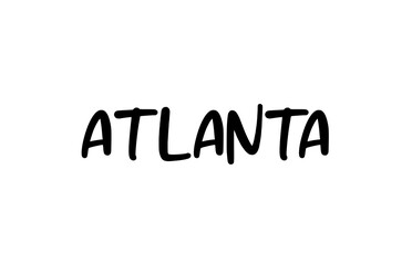 Atlanta city handwritten typography word text hand lettering. Modern calligraphy text. Black color