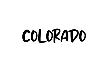 Colorado city handwritten typography word text hand lettering. Modern calligraphy text. Black color