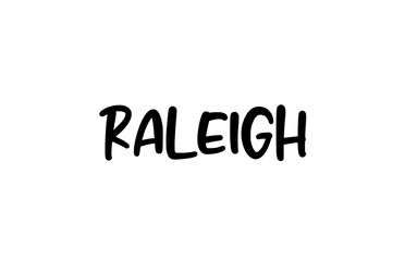Raleigh city handwritten typography word text hand lettering. Modern calligraphy text. Black color