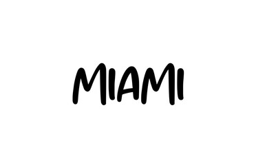 Miami city handwritten typography word text hand lettering. Modern calligraphy text. Black color