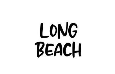Long Beach city handwritten typography word text hand lettering. Modern calligraphy text. Black color