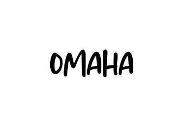 Omaha city handwritten typography word text hand lettering. Modern calligraphy text. Black color