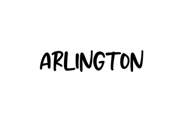 Arlington city handwritten typography word text hand lettering. Modern calligraphy text. Black color