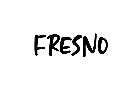 Fresno city handwritten typography word text hand lettering. Modern calligraphy text. Black color