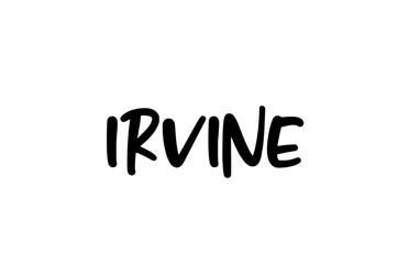 Irvine city handwritten typography word text hand lettering. Modern calligraphy text. Black color