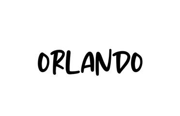Orlando city handwritten typography word text hand lettering. Modern calligraphy text. Black color