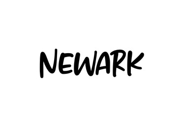 Newark city handwritten typography word text hand lettering. Modern calligraphy text. Black color
