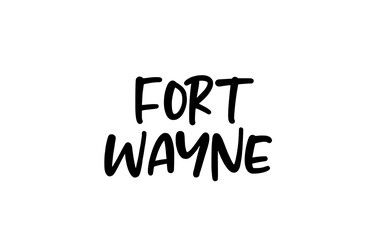 Fort Wayne city handwritten typography word text hand lettering. Modern calligraphy text. Black color