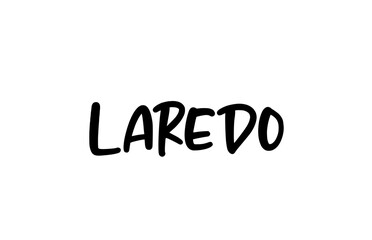 Fototapeta premium Laredo city handwritten typography word text hand lettering. Modern calligraphy text. Black color