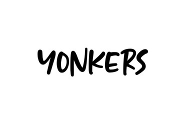 Yonkers city handwritten typography word text hand lettering. Modern calligraphy text. Black color