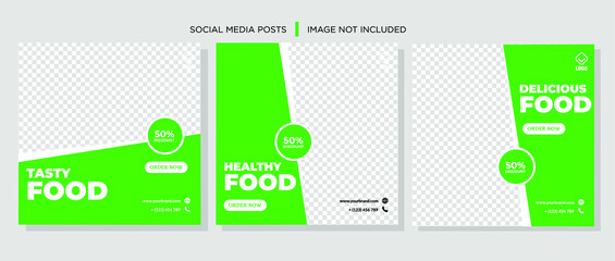 Green Healthy Food Restaurant Offer Social Media Post