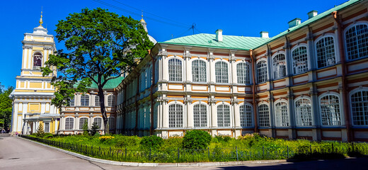Obraz premium Yard of Holy Trinity Alexander Nevsky Lavra in Saint Petersburg. Russia. 