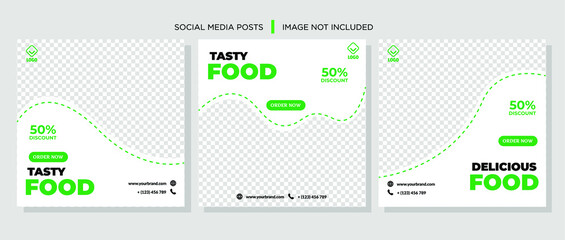 Green Healthy Food Restaurant Offer Social Media Post