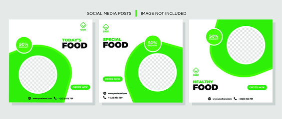 Green Healthy Food Restaurant Offer Social Media Post