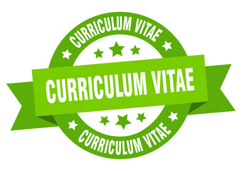 curriculum vitae round ribbon isolated label. curriculum vitae sign