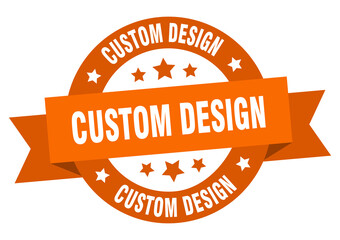 custom design round ribbon isolated label. custom design sign