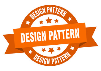 design pattern round ribbon isolated label. design pattern sign